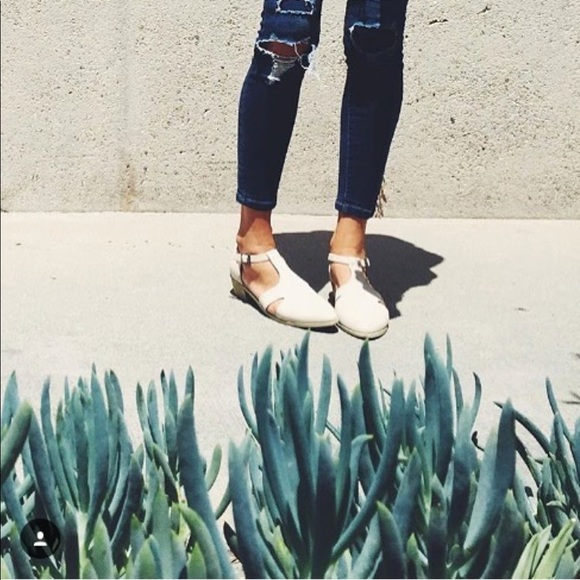 Cream Leather Cut Out Boyfriend Oxford Loafers - Picture 6 of 6